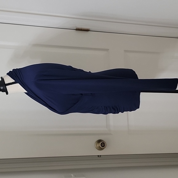 Grace Elements Size M Navy Blue Faux Wrap Long Sleeve Pullover Top, NEW - Picture 3 of 12